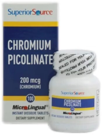 Cromo Picolinato Sublingual - Superior Source - 200 mcg - 100 Tablets
