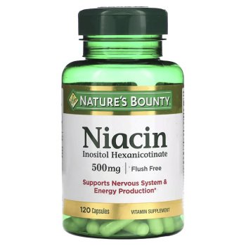 Niacina, Não-Flush, Nature`s Bounty, 500 mg, 120 Capsules
