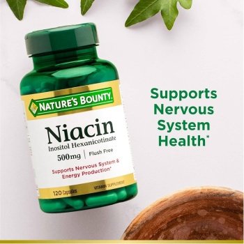 Niacina, Não-Flush, Nature`s Bounty, 500 mg, 120 Capsules - Imagem 2