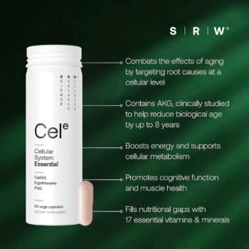 Cel Essential | Suplemento antienvelhecimento para reparação celular e longevidade saudável | Suporta energia, função cognitiva + saúde muscular | 17 vitaminas e minerais | Adequado para todas as idades - Imagem 2