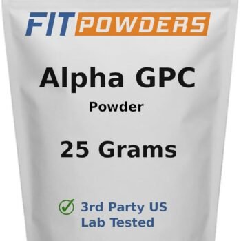 Alfa GPC em pó, suplemento Alpha GPC sem OGM, pó de colina, memória e foco, com colher dosadora