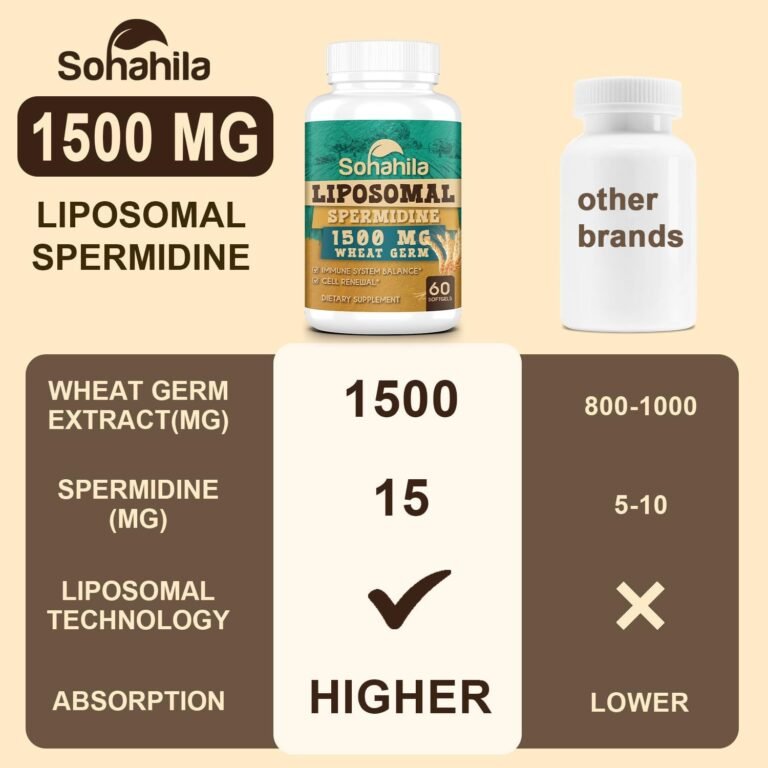 Suplemento de Espermidina Lipossomal 15 MG - 99% de Pureza | Alta Absorção | 1500 MG de Extrato de Gérmen de Trigo Fermentado com Zinco e Tiamina | 60 Cápsulas gels - Imagem 4
