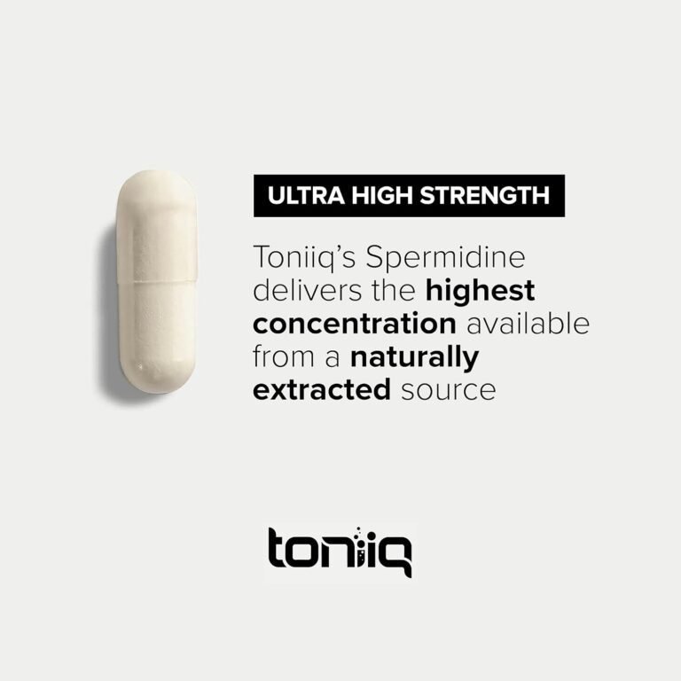 Espermidina ultra-concentrada não sintética e padronizada para não ter menos que 1%, 5mg por porção de extrato de gérmen de arroz, Toniiq, 500mg, 120 capsulas - Imagem 3