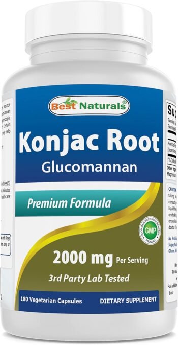 Glucomannan em pó e em capsulas da Raiz de Konjac, Best Naturals, 454 g