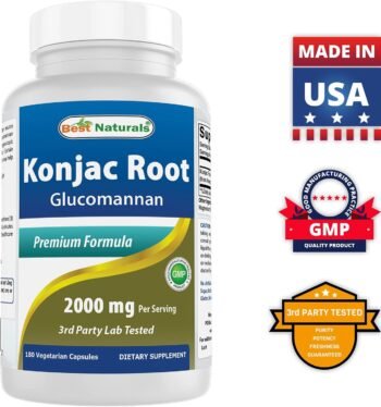 Glucomannan em pó e em capsulas da Raiz de Konjac, Best Naturals, 454 g - Imagem 2
