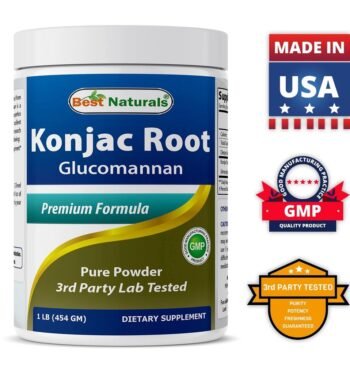 Glucomannan em pó e em capsulas da Raiz de Konjac, Best Naturals, 454 g - Imagem 4