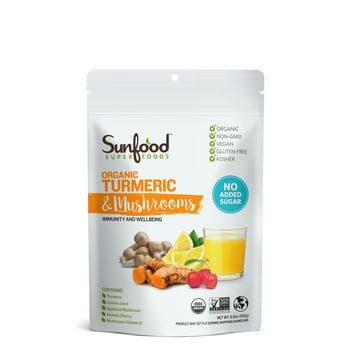Cúrcuma e cogumelos orgânicos -192g – Sunfood