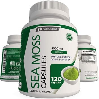 Suplemento Orgânico para saúde dos rins - Musgo do mar 1600mg - 120 cápsulas