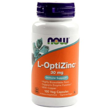 L-OptiZinc, Now Foods - 30 mg - 100 Cápsulas