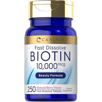 Biotina - Força máxima - Carlyle, 10.000 mcg - 250 cápsulas