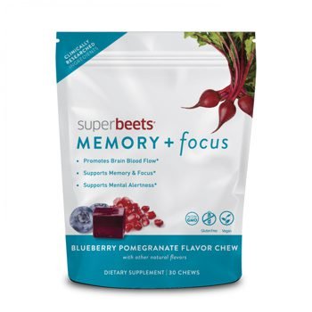 SuperBeets - Memory e Focus - Sabor Blueberry e Romã - 30 Tabletes