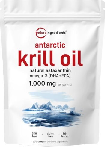 Suplemento de óleo de Krill da Antatica, 1000 mg por dose - 300 cápsulas