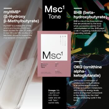 MSC¹ Tone, Suporte ao tônus ​​muscular, metabolismo da gordura | com HMB, OKG, BMB | Sem estimulantes, SRW Laboratories, 30 Sachês - Imagem 2