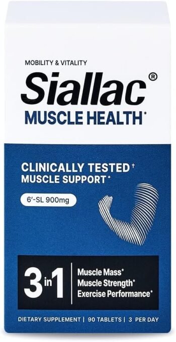 Siallac, Aumente a massa muscular e a força, recuperação rápida do treino, reduza a fadiga e aumente o desempenho do exercício, 6-Sialil-lactose (6-SL), 900 mg, 90 comprimidos - Imagem 2