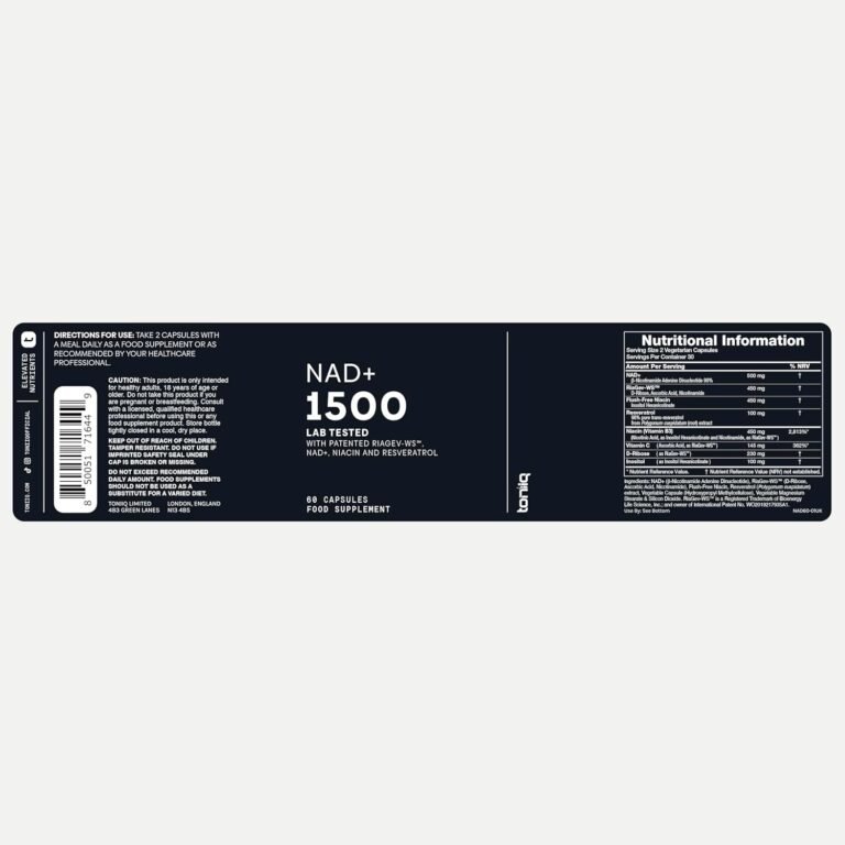 Suplemento NAD+ de ultra-alta resistência de 1500 mg - Ingredientes clinicamente comprovados e testados por terceiros com RiaGev-WS™ patenteado, resveratrol e niacina - 60 cápsulas - Imagem 10