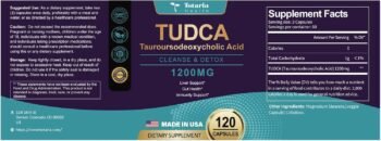 TUDCA 600mg por cápsula, 120 Cápsulas, Ácido Tauroursodesoxicólico, Tudca Puro para Reparo de Fígado e Vesícula Biliar, Saúde Intestinal - Imagem 4