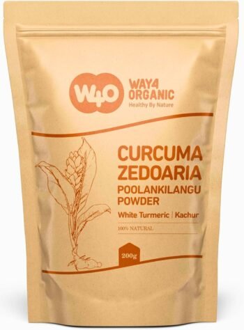 Cúrcuma Branca em pó Poolankilangu, Curcuma Zedoaria, Kachur Root 226 Gramas