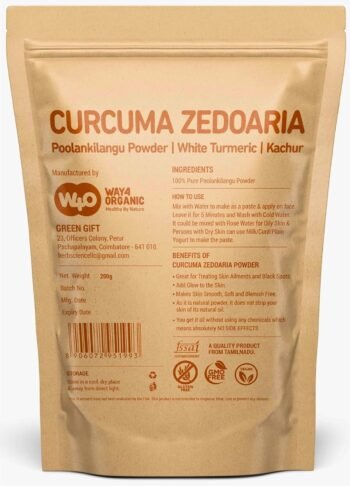 Cúrcuma Branca em pó Poolankilangu, Curcuma Zedoaria, Kachur Root 226 Gramas - Imagem 4