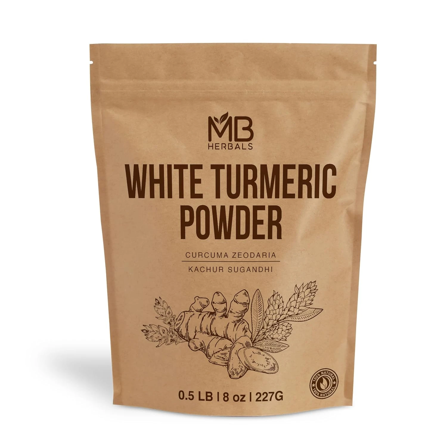 Pó de Cúrcuma Branca 227g - Kachur Sugandhi para Cuidados Faciais e Beleza Natural